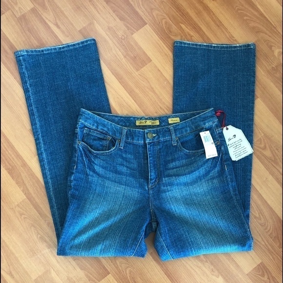 NWT Seven 7 Premium Denim Flare Jeans Size 12 - Picture 4 of 16